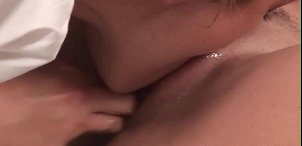  lesbians lick then fuck with strapon cock